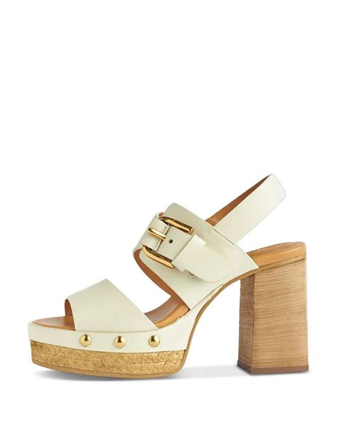 See by Chloé Women's Joline Studded Tan High Heel Espadrille 